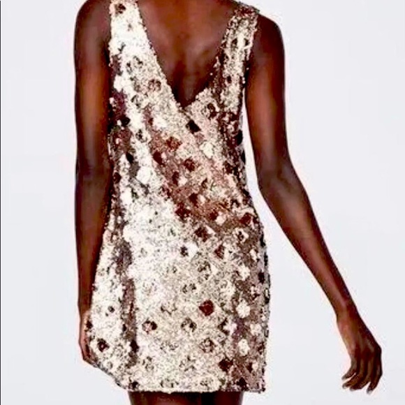 ZARA Sequined Mini Dress, with “reversible sequins” - Picture 2 of 12
